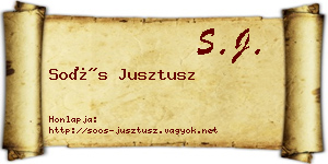 Soós Jusztusz névjegykártya